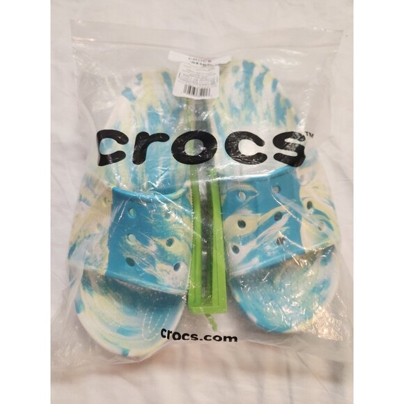 Crocs Baya II Marbled Slide Sandals Digital Aqua/Multi-US Men 8 Wmn 10  41-42 main image 4